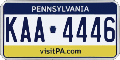 PA license plate KAA4446