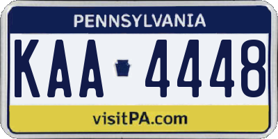 PA license plate KAA4448