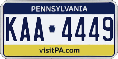 PA license plate KAA4449