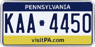 PA license plate KAA4450