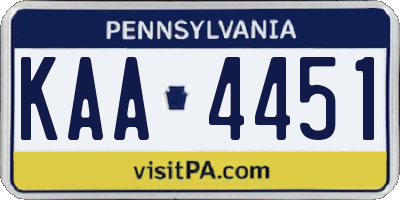 PA license plate KAA4451