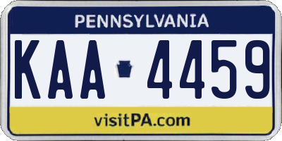 PA license plate KAA4459