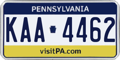 PA license plate KAA4462