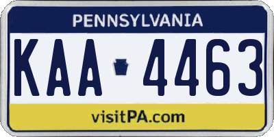 PA license plate KAA4463