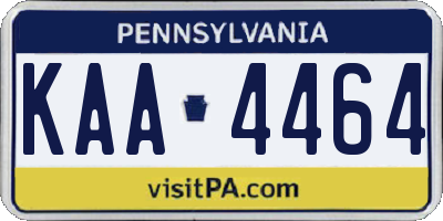 PA license plate KAA4464