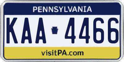 PA license plate KAA4466