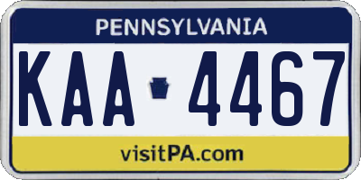 PA license plate KAA4467