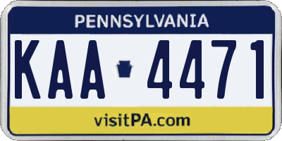 PA license plate KAA4471