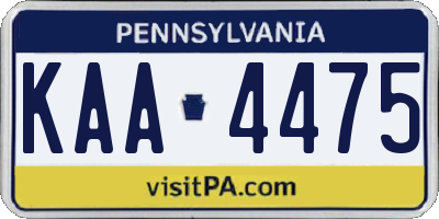 PA license plate KAA4475
