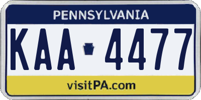 PA license plate KAA4477