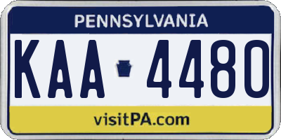 PA license plate KAA4480