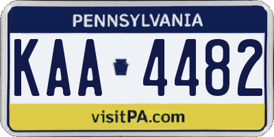 PA license plate KAA4482
