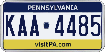PA license plate KAA4485