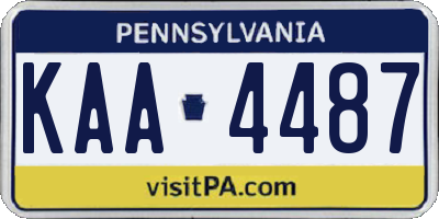 PA license plate KAA4487