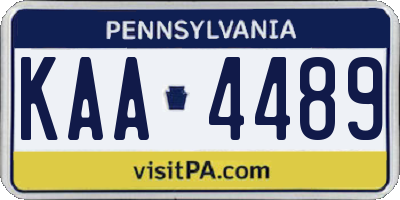 PA license plate KAA4489