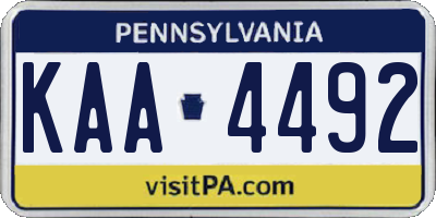 PA license plate KAA4492