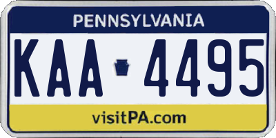 PA license plate KAA4495