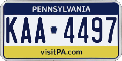 PA license plate KAA4497