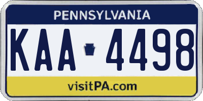 PA license plate KAA4498