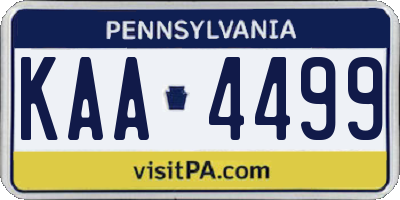 PA license plate KAA4499