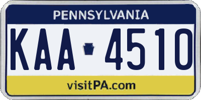PA license plate KAA4510