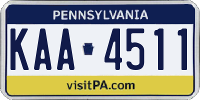 PA license plate KAA4511