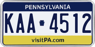 PA license plate KAA4512