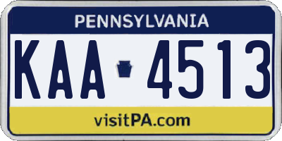 PA license plate KAA4513
