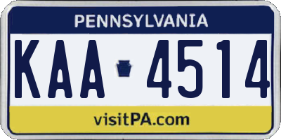 PA license plate KAA4514