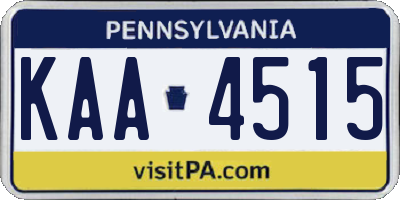 PA license plate KAA4515