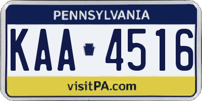 PA license plate KAA4516