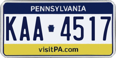 PA license plate KAA4517