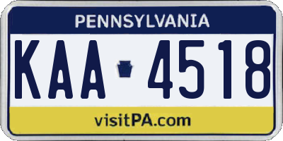 PA license plate KAA4518