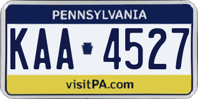 PA license plate KAA4527