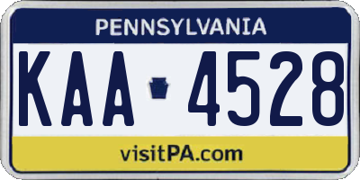 PA license plate KAA4528