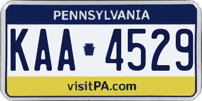 PA license plate KAA4529