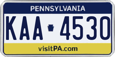 PA license plate KAA4530