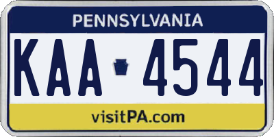 PA license plate KAA4544