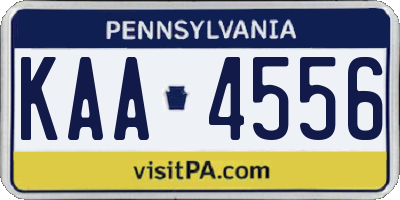 PA license plate KAA4556