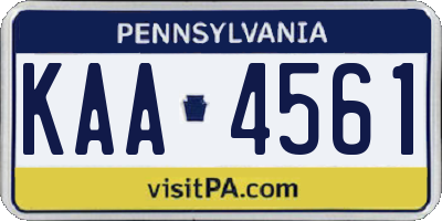 PA license plate KAA4561