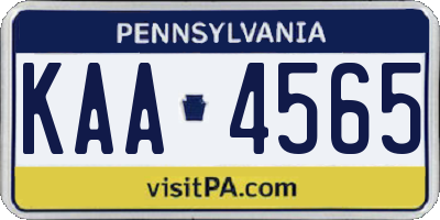 PA license plate KAA4565
