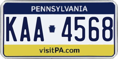 PA license plate KAA4568