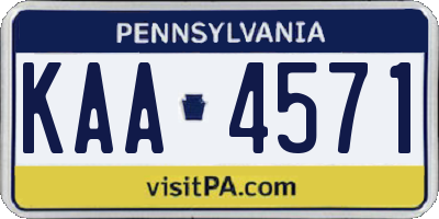 PA license plate KAA4571