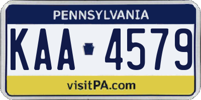 PA license plate KAA4579