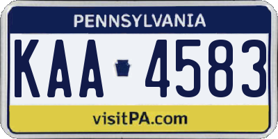 PA license plate KAA4583