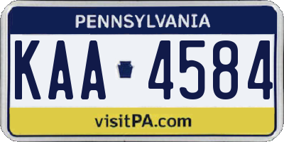 PA license plate KAA4584