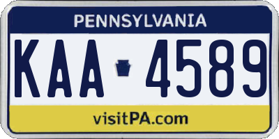 PA license plate KAA4589