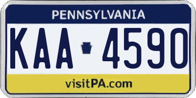PA license plate KAA4590