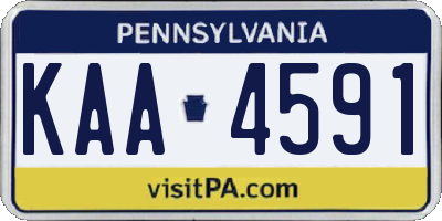 PA license plate KAA4591