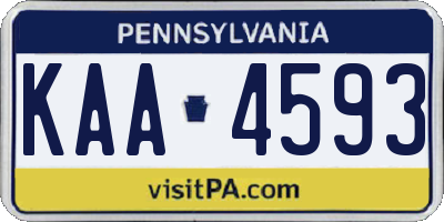 PA license plate KAA4593